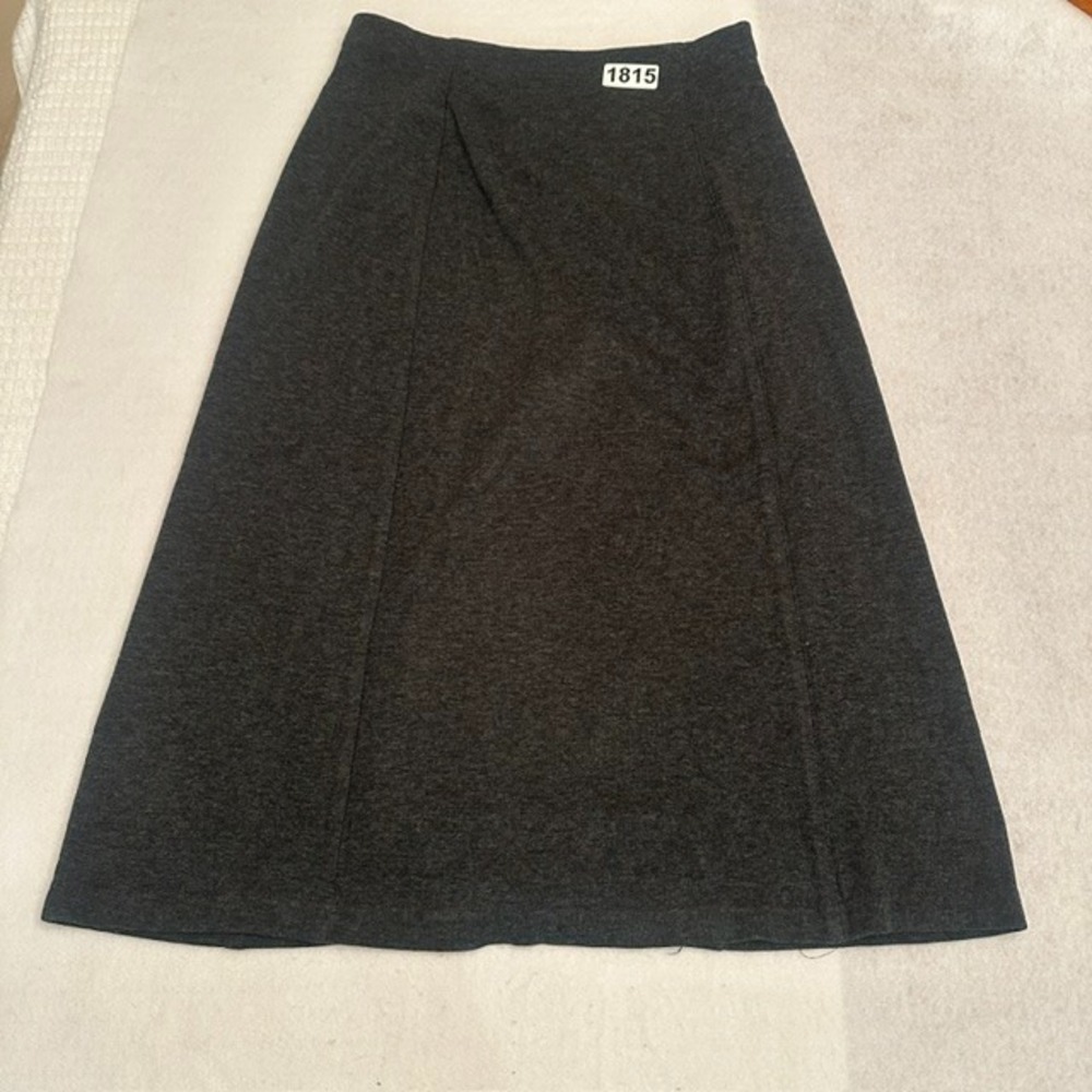 Michele A Line Skirt Dark Gray Heather M Knit Stretch Pleated Casual Office